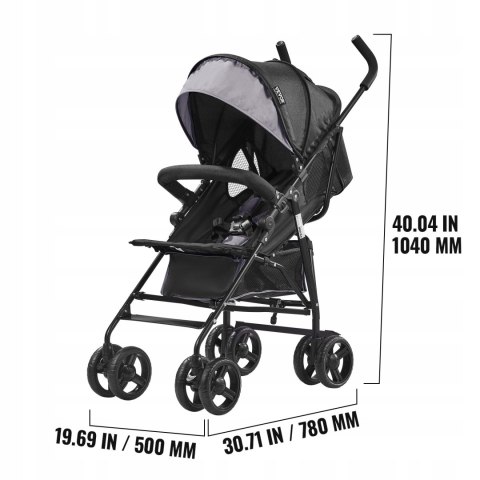 VEVOR Lekki wózek dziecięcy, kompaktowy z regulowanym oparciem