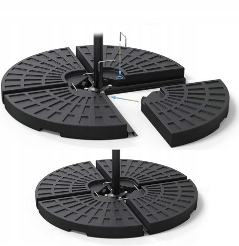 Podstawa parasola VOUNOT składająca się z 4 elementów