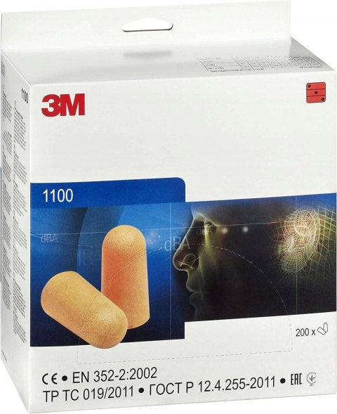 3M 1100, Jednorazowe Zatyczki Do Uszu 200szt