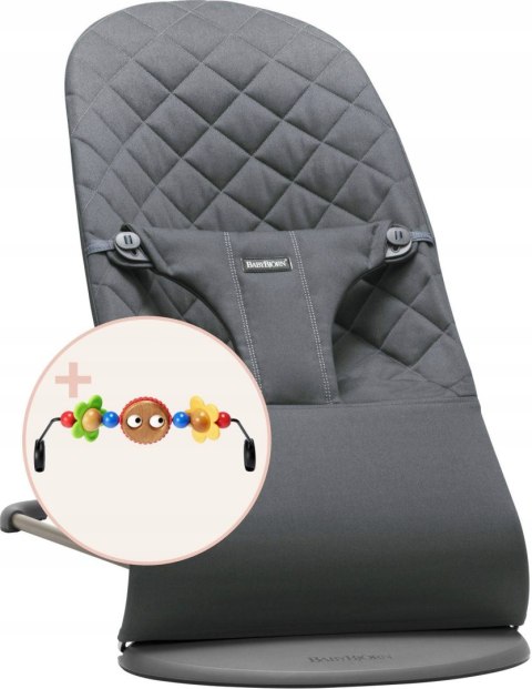 BABYBJORN leżaczek BLISS Woven Antracytowy +zabawka BALANCE