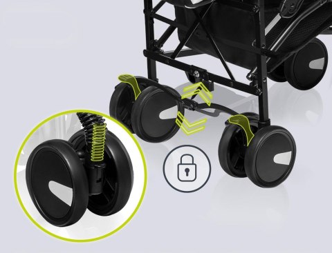 Wózek Spacerowy LIONELO Elia 0-15 kg czarno-biały