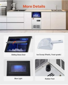 VEVOR Komercyjna Kostkarka do lodu 38 kg