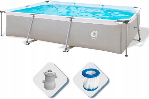 BASEN OGRODOWY STELAŻOWY PROSTOKĄTNY POMPA FILTRUJĄCA 300x207x66CM