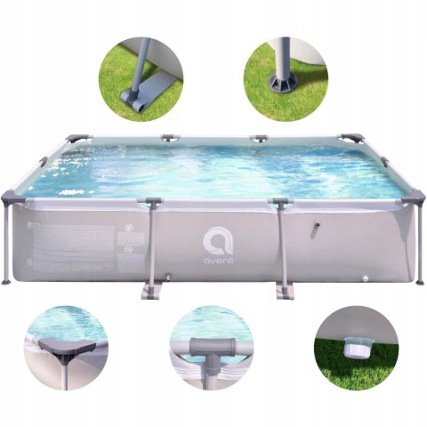 BASEN OGRODOWY STELAŻOWY PROSTOKĄTNY POMPA FILTRUJĄCA 300x207x66CM