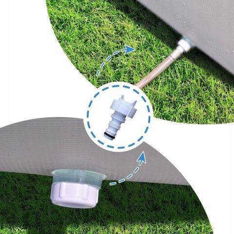 BASEN OGRODOWY STELAŻOWY PROSTOKĄTNY POMPA FILTRUJĄCA 300x207x66CM