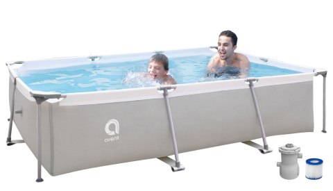 BASEN OGRODOWY STELAŻOWY PROSTOKĄTNY POMPA FILTRUJĄCA 300x207x66CM