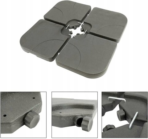 BAKAJI 4-częściowa podstawa do parasola ogrodowego obciążnik