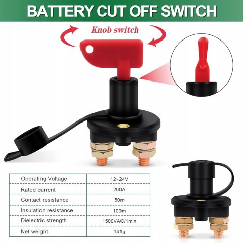 Bolatus wyłącznik do akumulatora samochodowego 12 V / 24 V