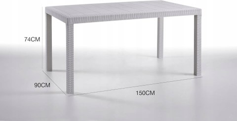 Dmora stół prostokątny tworzywo sztuczne 150x90cm
