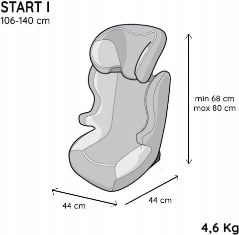 Fotelik samochodowy NANIA START i-Size od 106 do 140 cm
