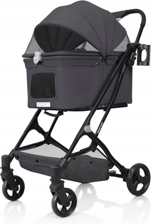 Hundebuggy Wózek Dla Psów I Kotów Składany Czarny R4 15KG