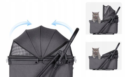 Hundebuggy Wózek Dla Psów I Kotów Składany Czarny R4 15KG