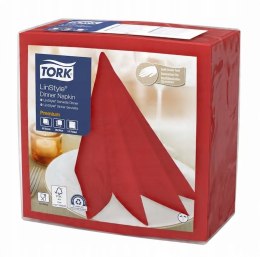 Serwetka obiadowa Tork Premium LinStyle Red 12 paczek po 50szt