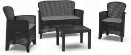 Dmora zestaw ogrodowy, wypoczynkowy Ostuni antracyt 2 + 1