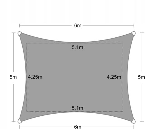 HAIKUS Wodoodporna markiza żaglowa prostokątna 5x6m