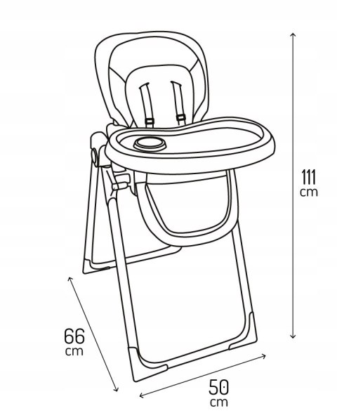 Krzesło do karmienia MoMi GOJO różowe składane regulowane