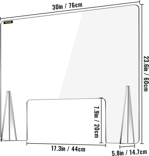VEVOR Panel ochronny na biurko ladę 61x85cm