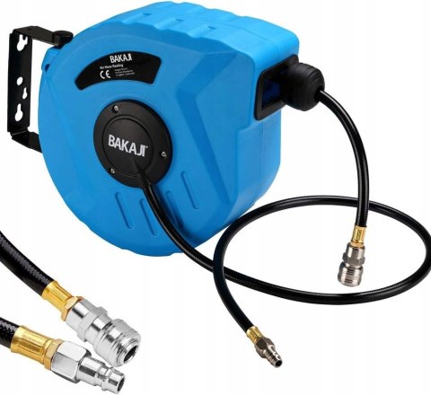 Bęben wąż ogrodowy 10m 1/4cala ścienny Bakaji