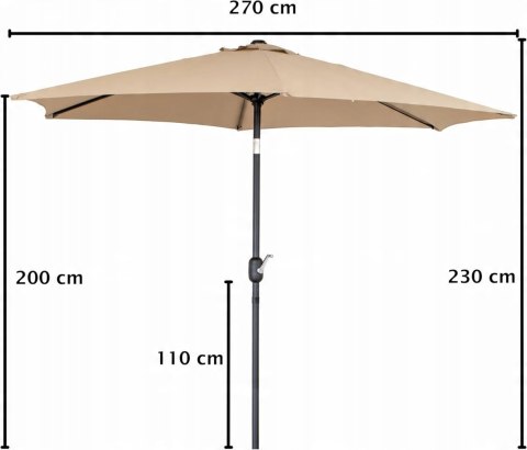GARDENIA parasol ogrodowy Moon Round 270cm
