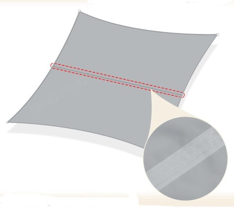 HENG FENG Żagiel Przeciwsłoneczny Wodoodporny Trójkątny PES 3x3x3m