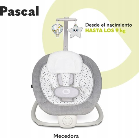 Leżaczek Bujaczek Lionelo PASCAL Grey Dove