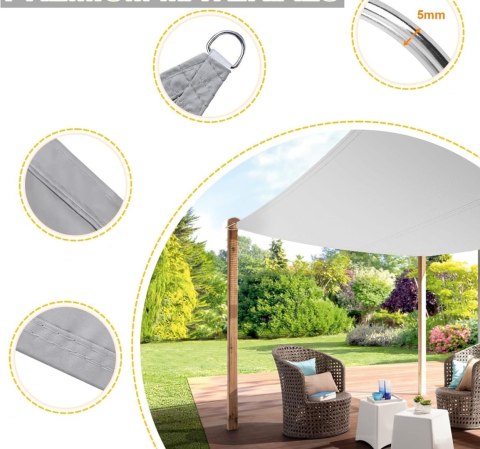 Markiza przeciwsłoneczna 2 x 3 m, żagiel wodoodporny