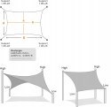 Markiza przeciwsłoneczna 2 x 3 m, żagiel wodoodporny