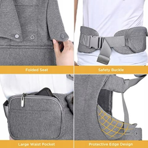 Nosidełko GAGAKU dla niemowląt 0-12 m szary