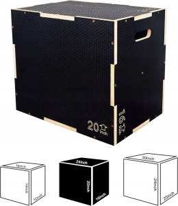 Signature Fitness skrzynia drewniane pudełko do ćwiczeń skoków