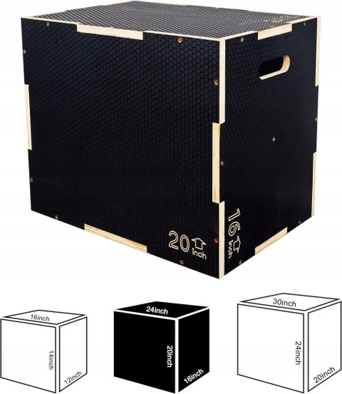 Signature Fitness skrzynia drewniane pudełko do ćwiczeń skoków