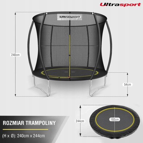 Trampolina z siatką Ultrasport 244 cm FT 8 (244-252 cm)