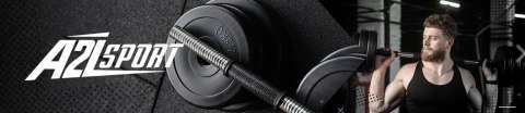 A2Z SPORT Hantle regulowane bitumiczne sztanga 20kg zestaw hantli 2w1
