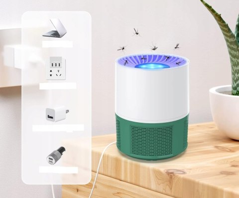 Bubbacare Elektryczna pułapka na owady lampa na komary muchy USB