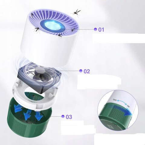 Bubbacare Elektryczna pułapka na owady lampa na komary muchy USB