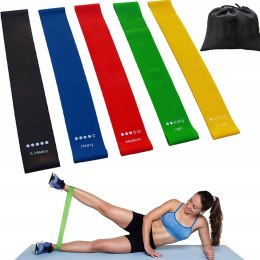 GUMY OPOROWE TAŚMY DO ĆWICZEŃ ZESTAW 5 GUM FITNES