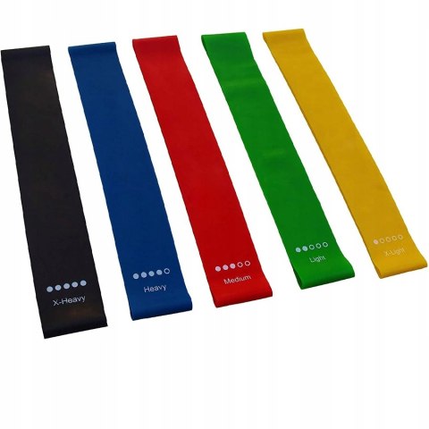GUMY OPOROWE TAŚMY DO ĆWICZEŃ ZESTAW 5 GUM FITNES