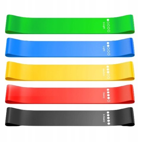 GUMY OPOROWE TAŚMY DO ĆWICZEŃ ZESTAW 5 GUM FITNES