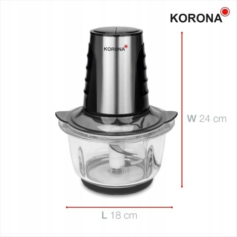 Korona 25005 uniwersalny rozdrabniacz SZKLANY szatkownica krajalnica