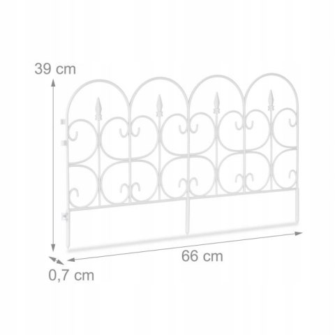 Relaxdays ogrodzenie rabatowe płotek 6szt