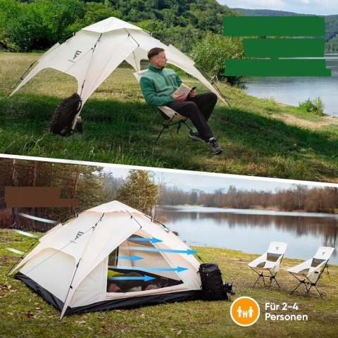 SCHNEIDERFREUDE XXL Quicktent 245 x 245 x 145 cm wodoszczelny 2-4 osobowy