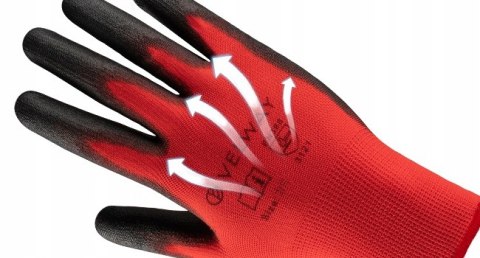 Velway 12 par rękawic roboczych antypoślizgowe, elastyczne ogrodowe XL