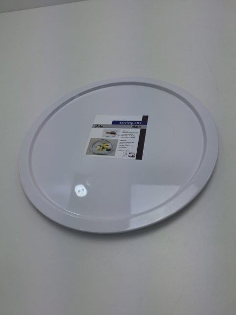 Taca okrągła PURE z melaminy biała APS 38 cm