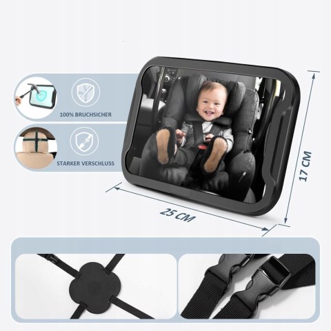 VINABO Lusterko Samochodowe Dla Niemowląt 360°
