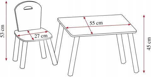 Zestaw Mebli Dziecięcych Stół + Dwa Krzesła Kesper
