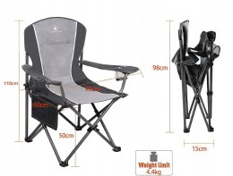 ALPHA CAMP DUŻE SKŁADANE KRZESŁO KEMPINGOWE TURYSTYCZNE PRZENOŚNE