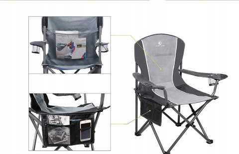 ALPHA CAMP DUŻE SKŁADANE KRZESŁO KEMPINGOWE TURYSTYCZNE PRZENOŚNE