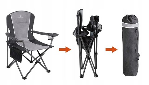ALPHA CAMP DUŻE SKŁADANE KRZESŁO KEMPINGOWE TURYSTYCZNE PRZENOŚNE
