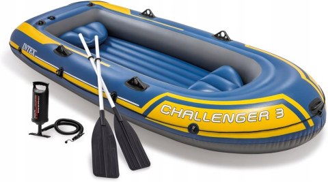 Ponton Intex Challenger zestaw nadmuchiwana łódź 3 osobowy 137 cm