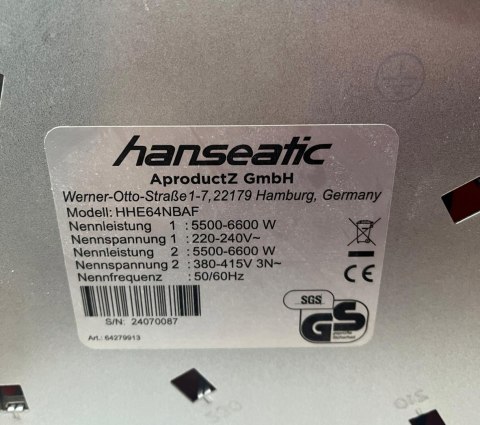 Hanzeatycki HHE64NBAF Płyta ceramiczna