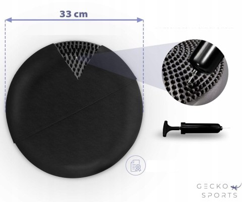 Poduszka Fitness na Siedzenie Sensomotoryczna 33cm czarna